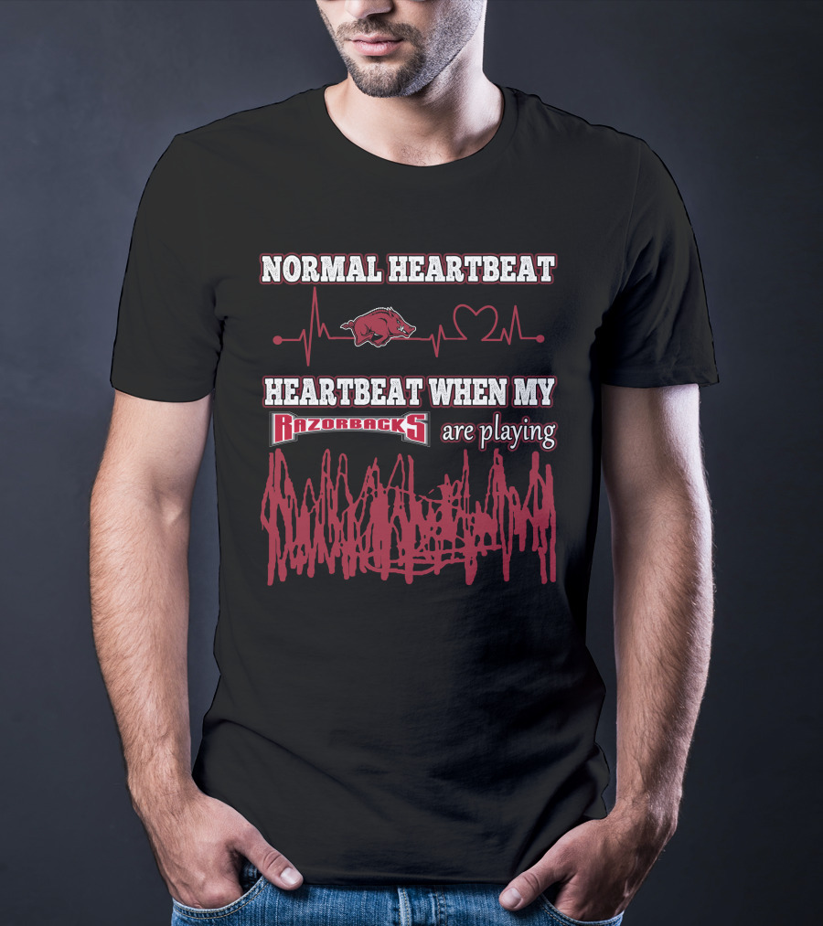Normal Heartbeat Heartbeat When My Razorbacks Are Playing T-Shirt