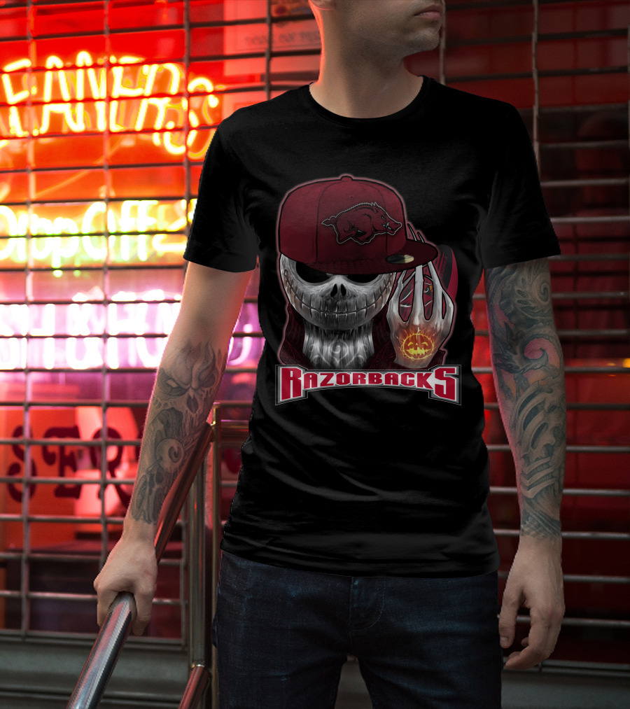 Jackskull Razorbacks Halloween Arkansas T-Shirt