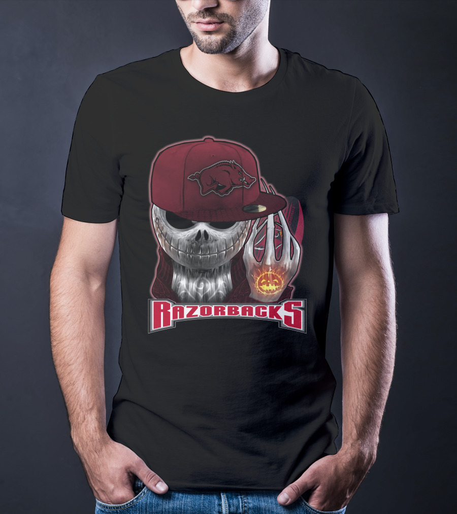 Jackskull Razorbacks Halloween Arkansas T-Shirt