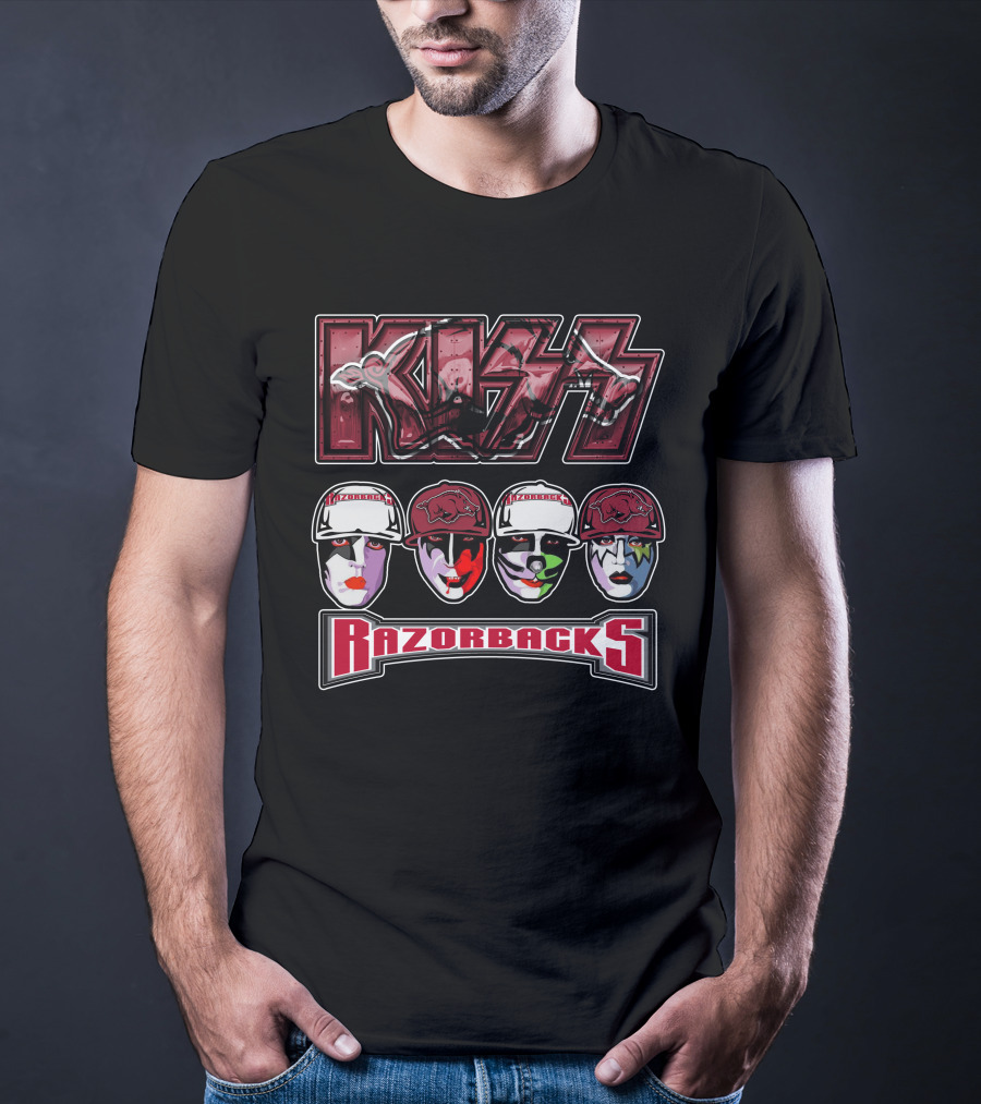 Kiss Arkansas Razorbacks Face Paint T-Shirt