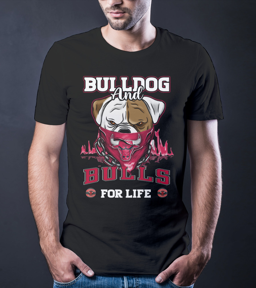 Bulldog And Bulls For Life Chicago T-Shirt