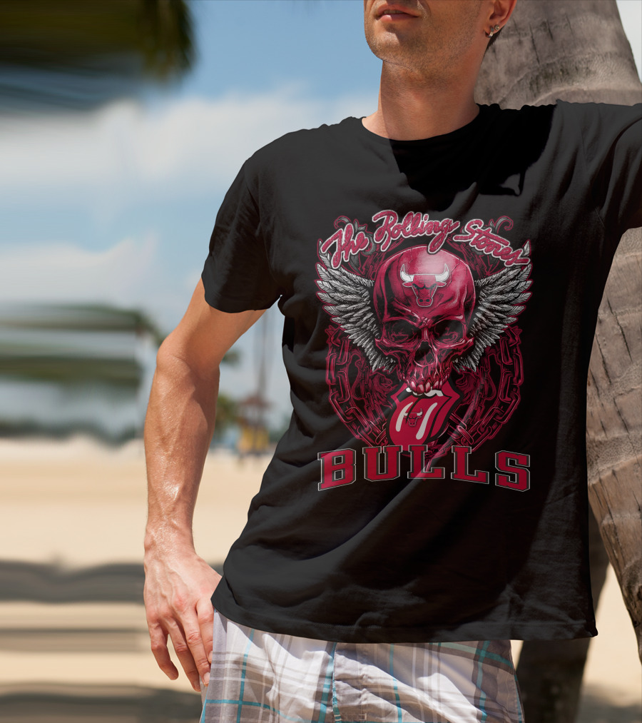 The Rolling Stones Bulls Skull With Wings And Chain T-Shirt