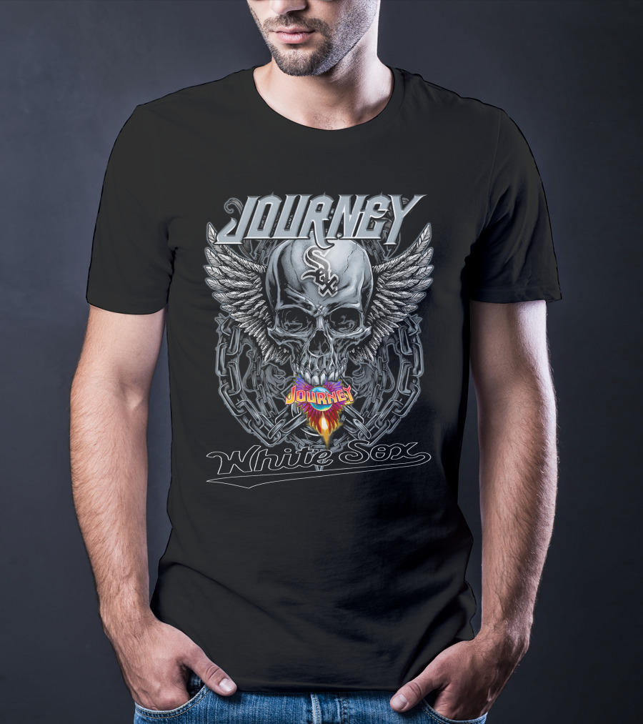 Journey Chicago White Sox Skull Chains Wings T-Shirt