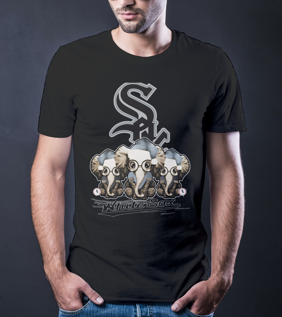 Chicago White Sox Festive Elephant Trio Christmas T-Shirt
