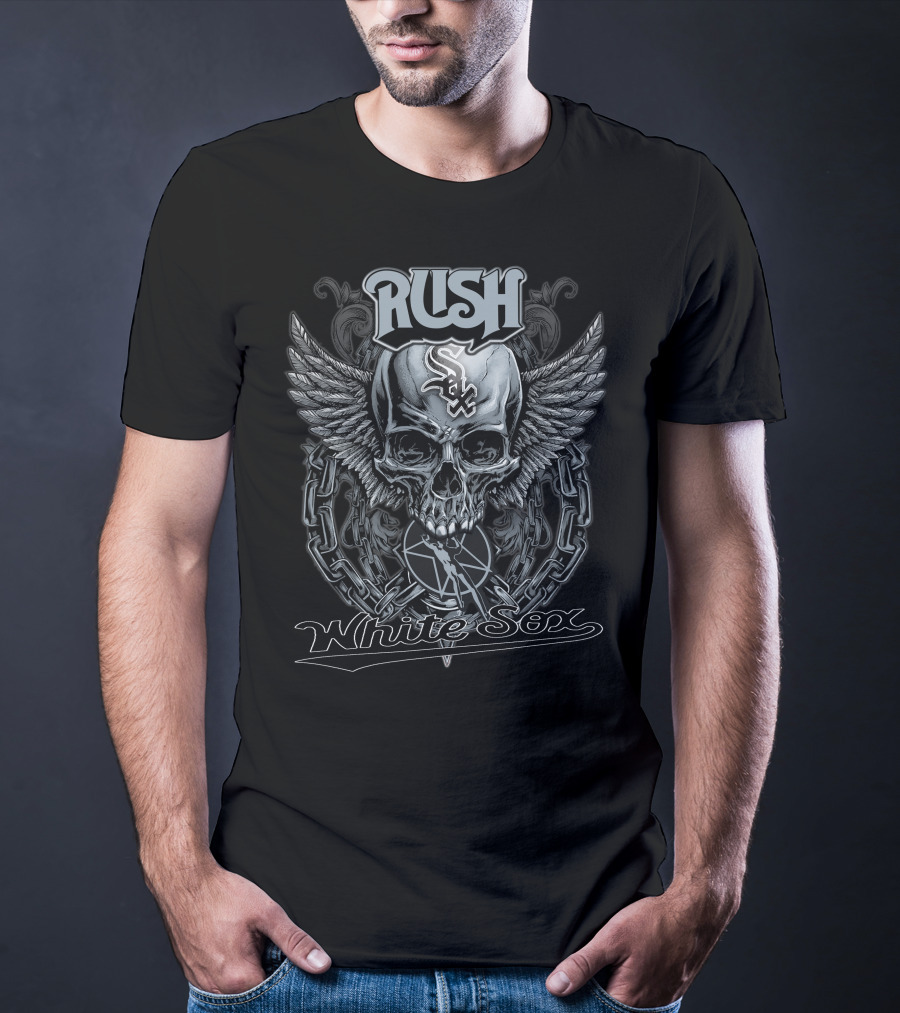 Rush Chicago White Sox Skull Wings Chain T-Shirt