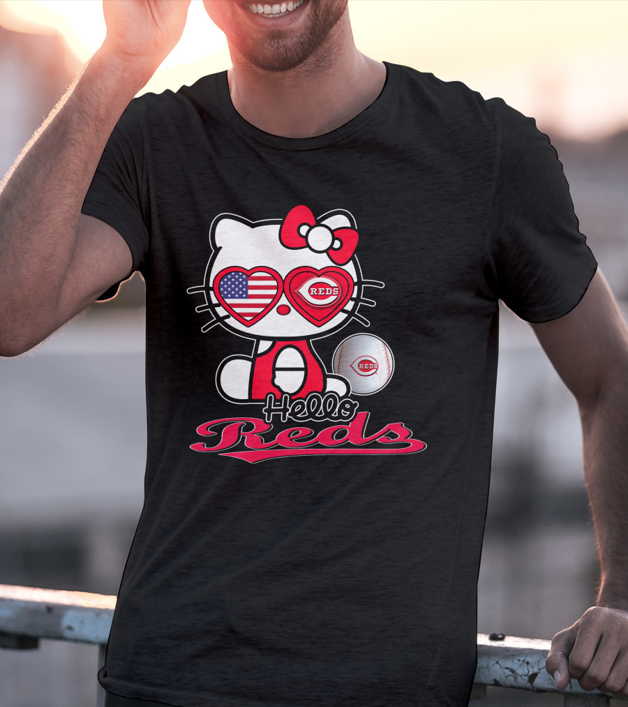 Hello Kitty Reds Cincinnati Baseball America T-Shirt
