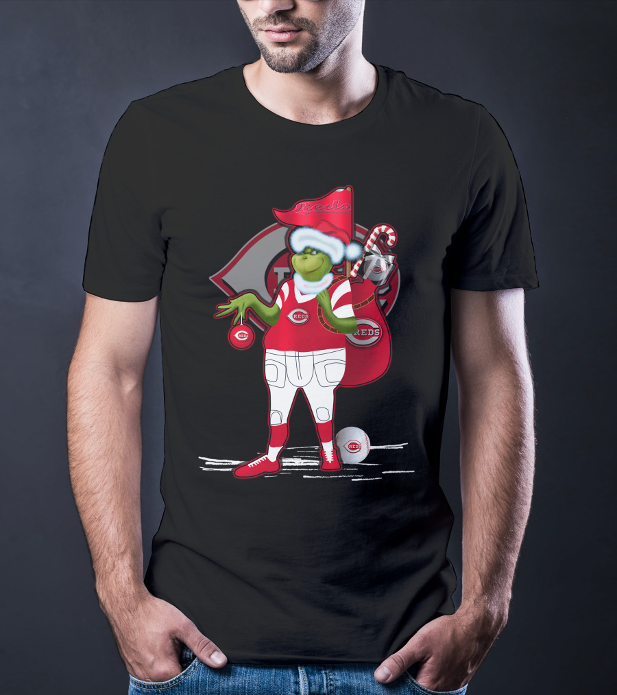 Grinchxmas Cincinnati Reds Holiday Baseball Character T-Shirt