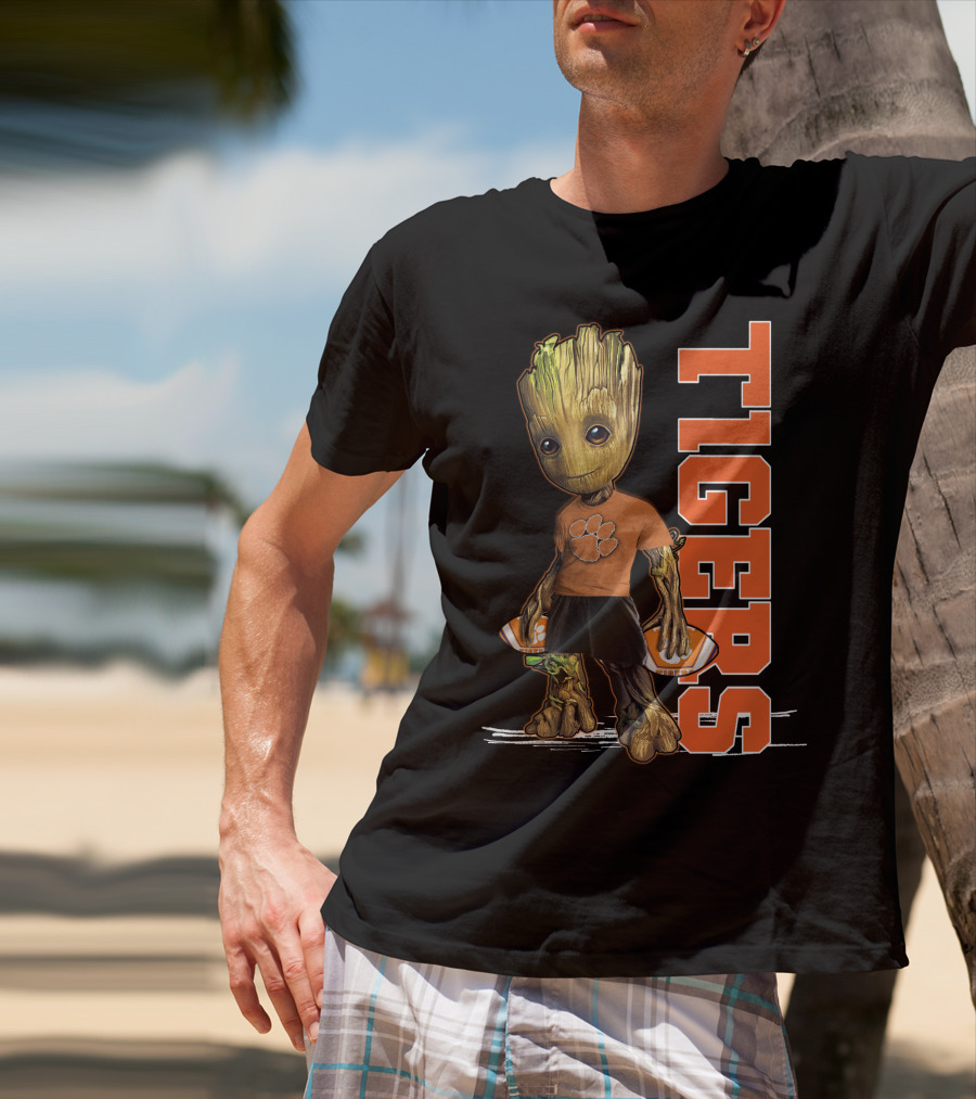 Groot Clemson Tigers Football Fan Marvel Groot And Clemson University Sports Fan Gear T-Shirt