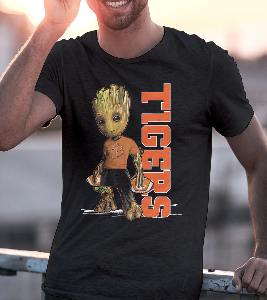 Groot Clemson Tigers Football Fan Marvel Groot And Clemson University Sports Fan Gear T-Shirt