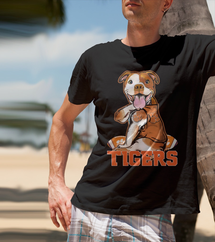 Pitbull Tigers Paw Football Clemson T-Shirt