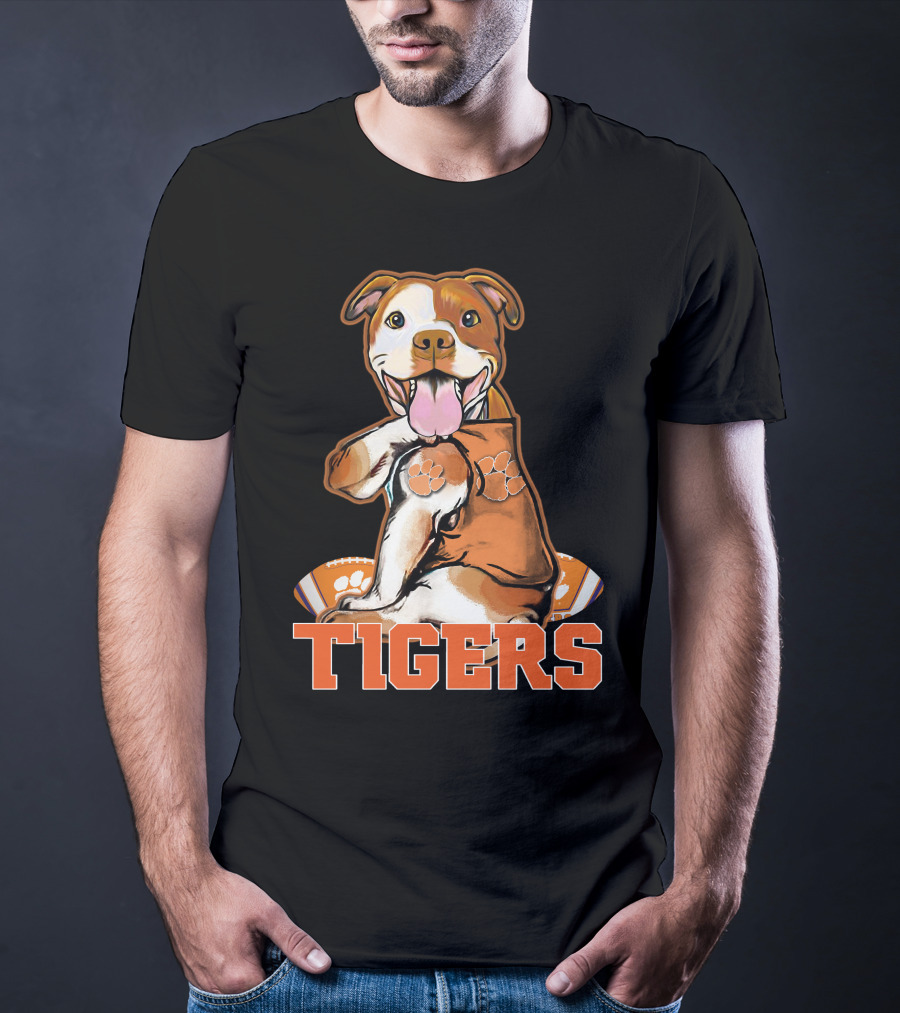 Pitbull Tigers Paw Football Clemson T-Shirt
