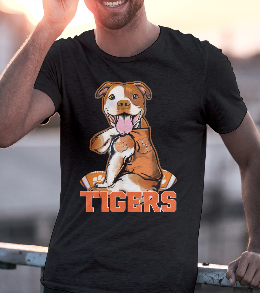 Pitbull Tigers Paw Football Clemson T-Shirt