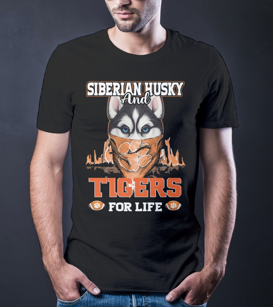 Siberian Husky And Tigers For Life T-Shirt