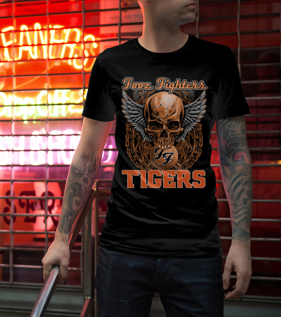 Fooz Fighters Skull Tigers Clemson T-Shirt