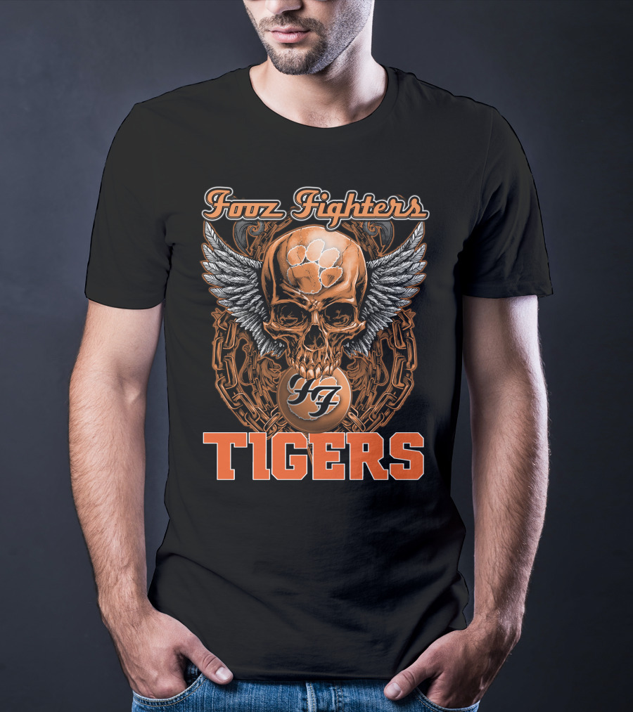Fooz Fighters Skull Tigers Clemson T-Shirt
