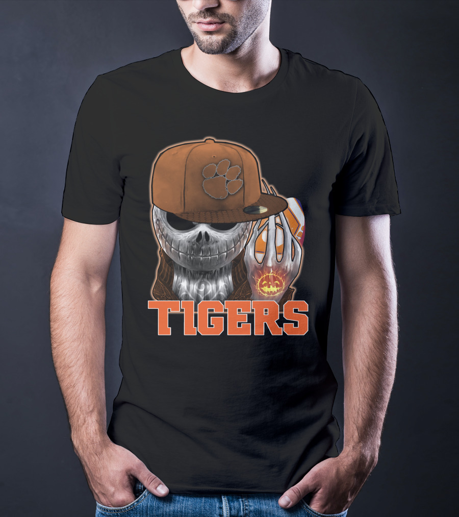 Jackskull Clemson Tigers Halloween Fan Gear T-Shirt