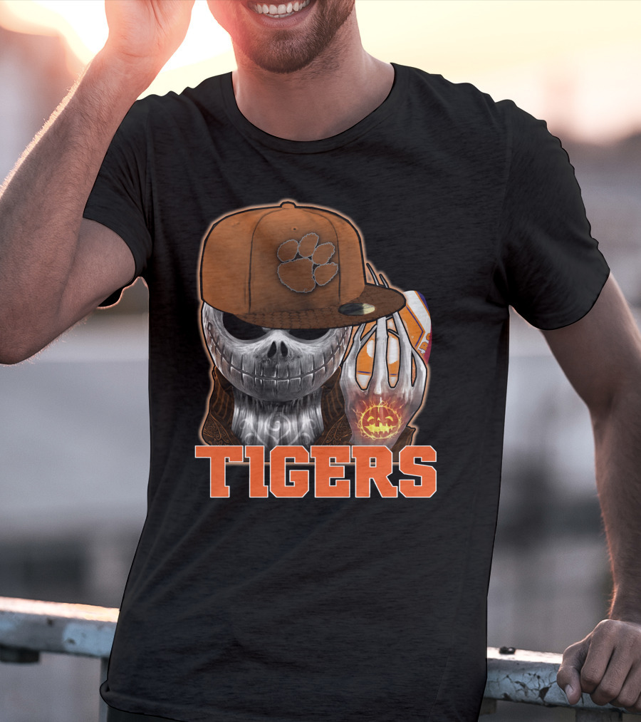 Jackskull Clemson Tigers Halloween Fan Gear T-Shirt