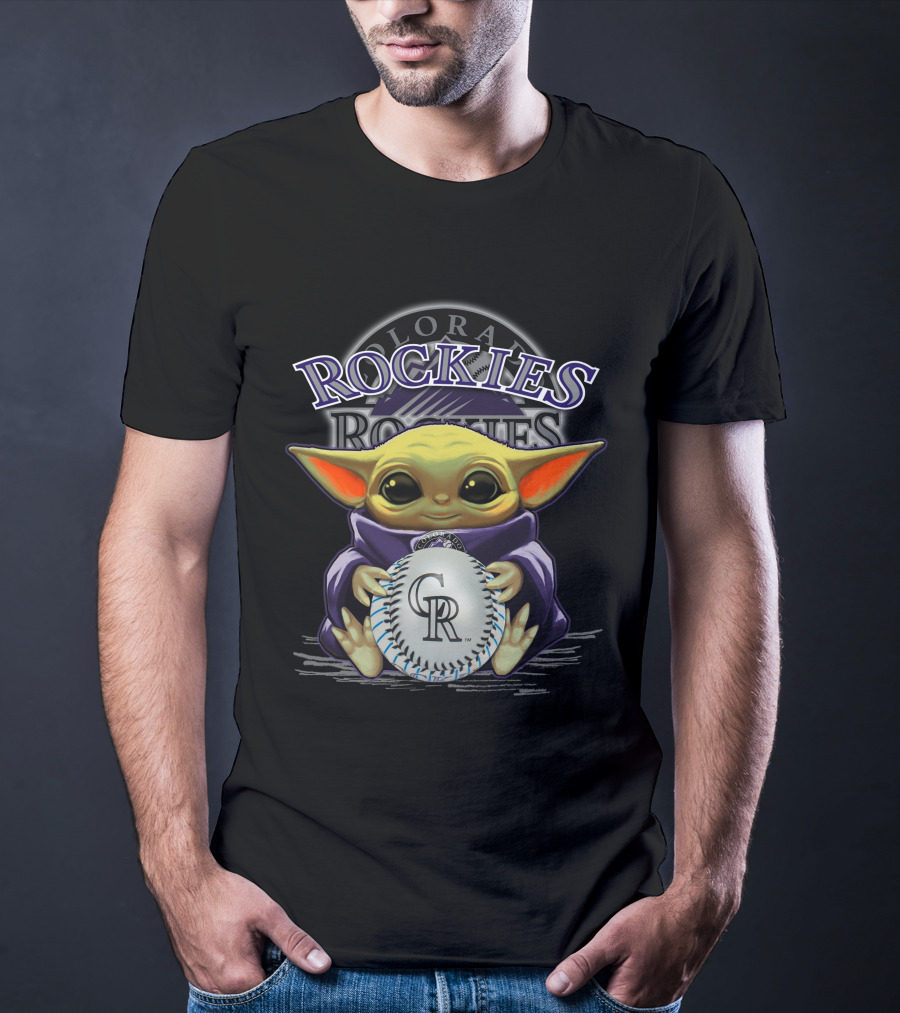 Colorado Rockies Yoda With Baseball T-Shirt