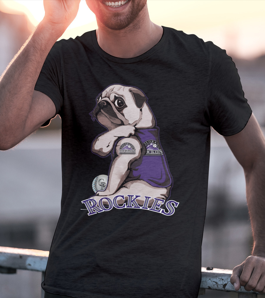 Pug Colorado Rockies CR Baseball Rockies T-Shirt