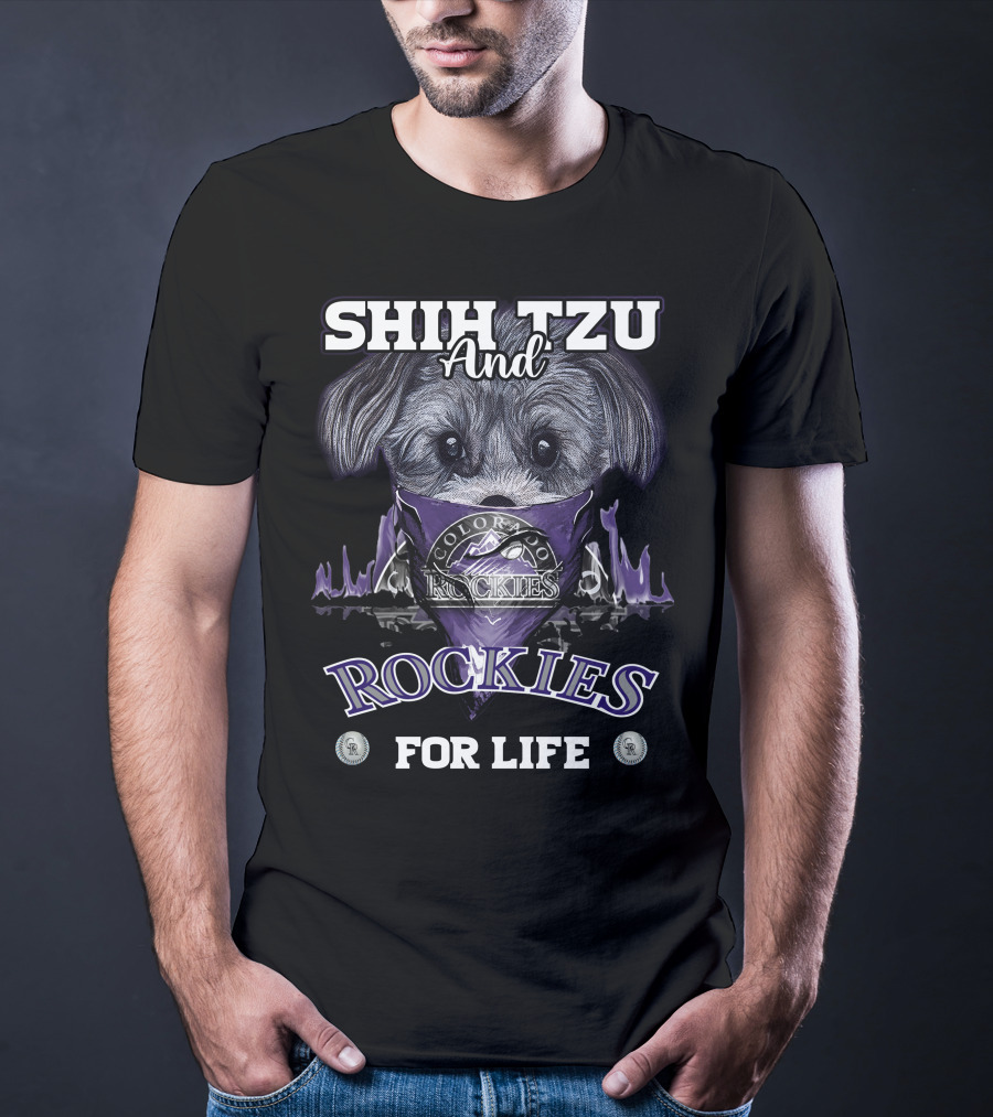 Shih Tzu And Colorado Rockies For Life T-Shirt