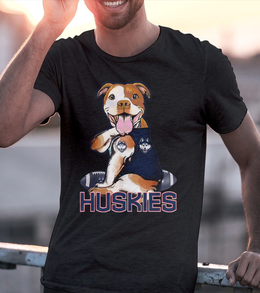 Pittbull Connecticut Huskies Football Mascot T-Shirt