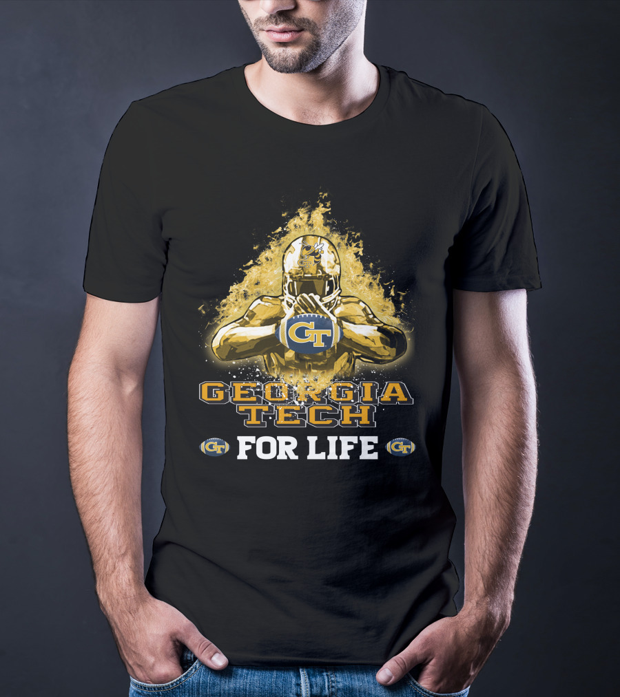 Georgia Tech GT Yellow Jackets Football Helmet For Life T-Shirt