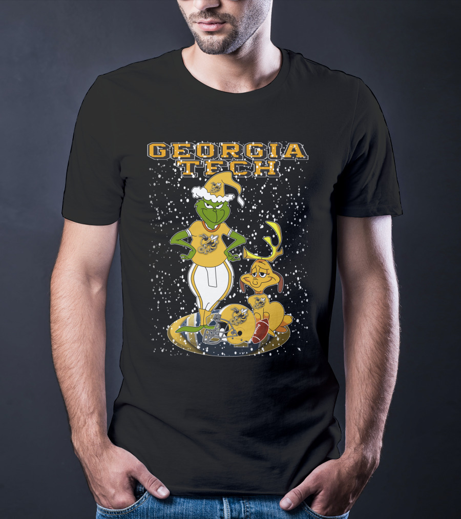 Georgia Tech Grinchxmas Yellow Jackets Christmas Football T-Shirt