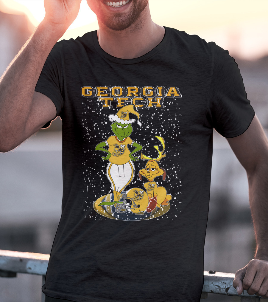 Georgia Tech Grinchxmas Yellow Jackets Christmas Football T-Shirt