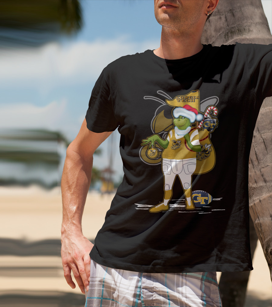 Grinchxmas Georgia Tech Yellow Jackets Holiday Cheer T-Shirt