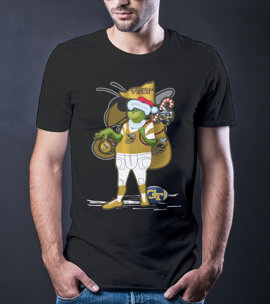 Grinchxmas Georgia Tech Yellow Jackets Holiday Cheer T-Shirt