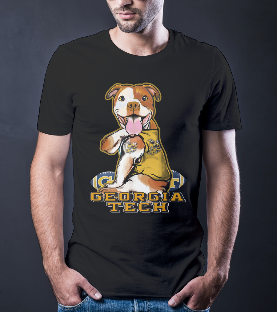 Georgia Tech Yellow Jackets Pitbull With Jacket T-Shirt
