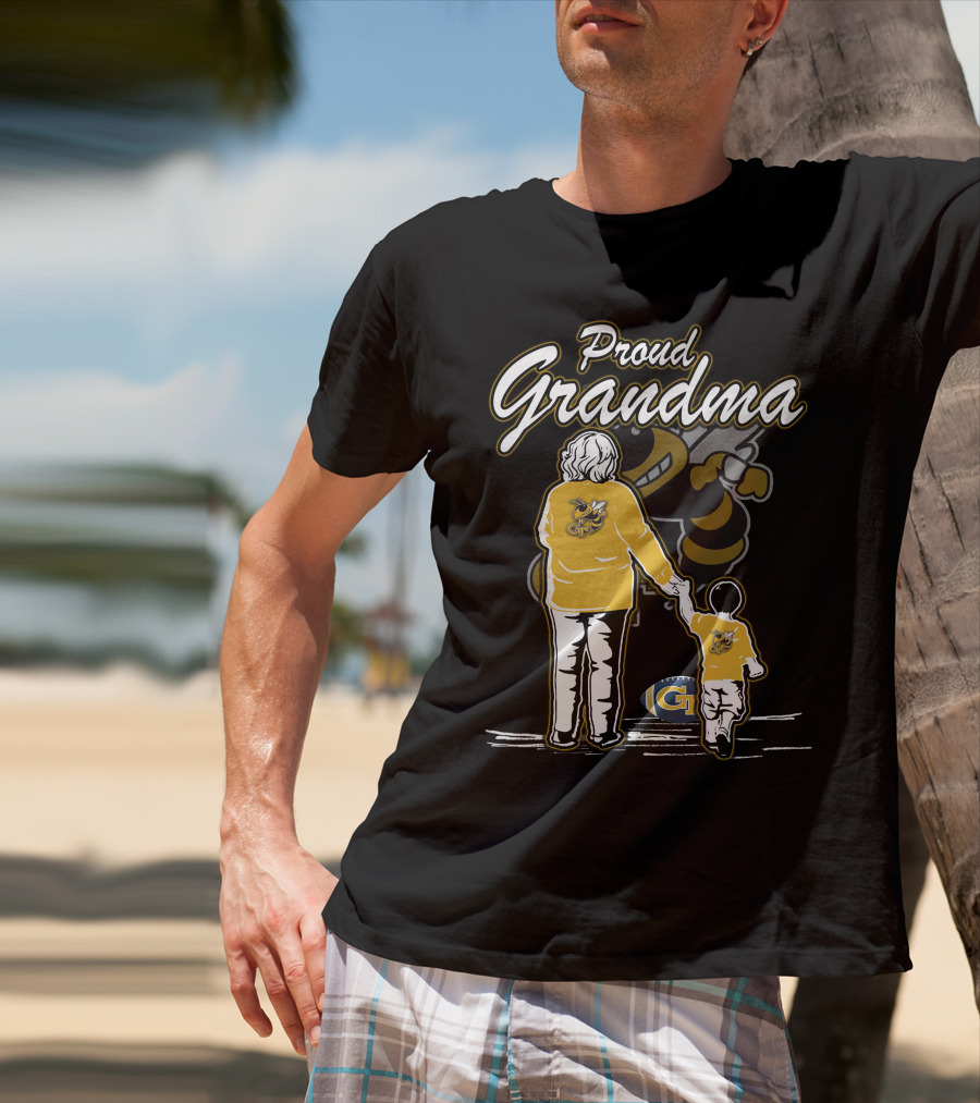 Proud Grandma Georgia Tech Yellow Jackets Buzz Football T-Shirt