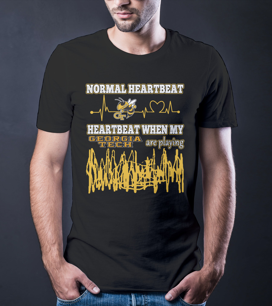 Normal Heartbeat Heartbeat When My Georgia Tech Are Playing T-Shirt