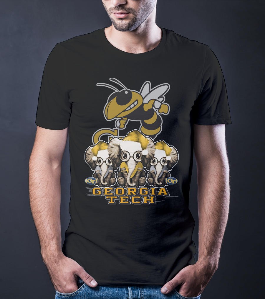 Elephan Christmas Georgia Tech Yellow Jackets T-Shirt