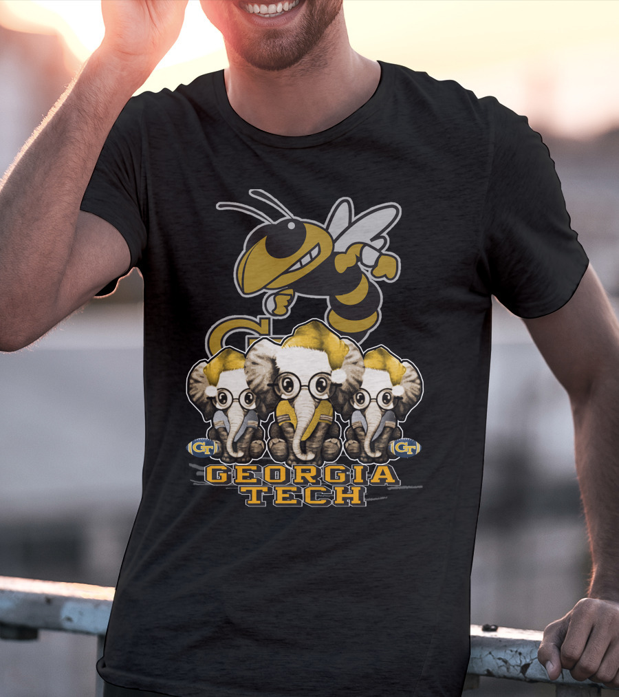 Elephan Christmas Georgia Tech Yellow Jackets T-Shirt