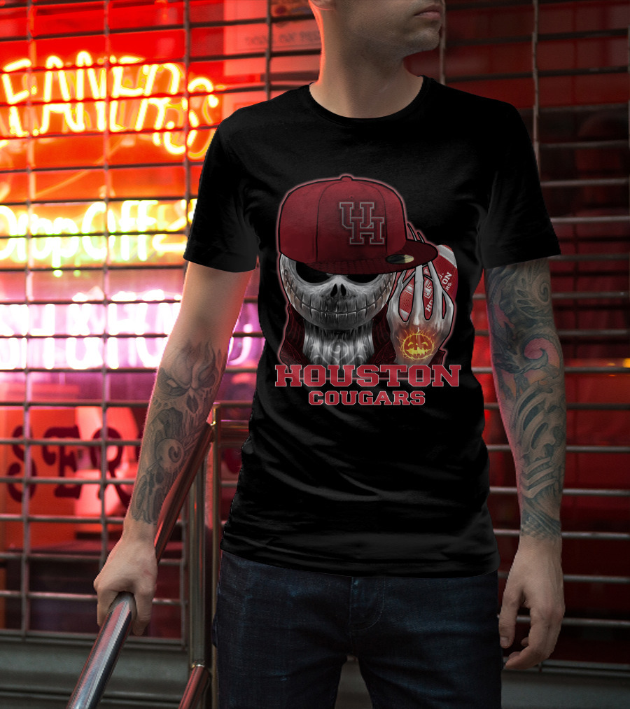 Houston Cougars Jackskull Halloween Spirit T-Shirt