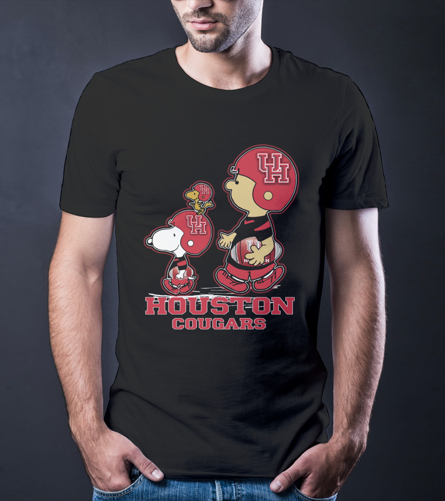 Snpfootball Houston Cougars Uh Helmets And Football Characters T-Shirt
