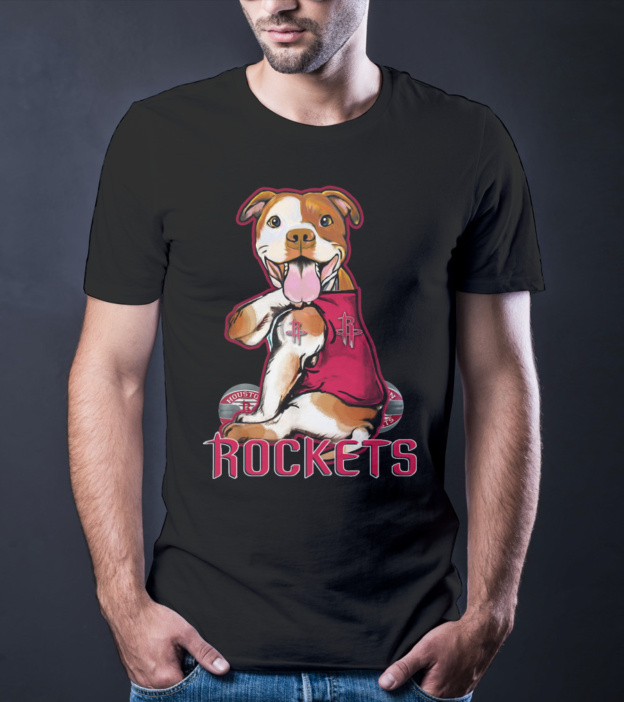 Pittbull Houston Rockets Basketball Team Mascot T-Shirt