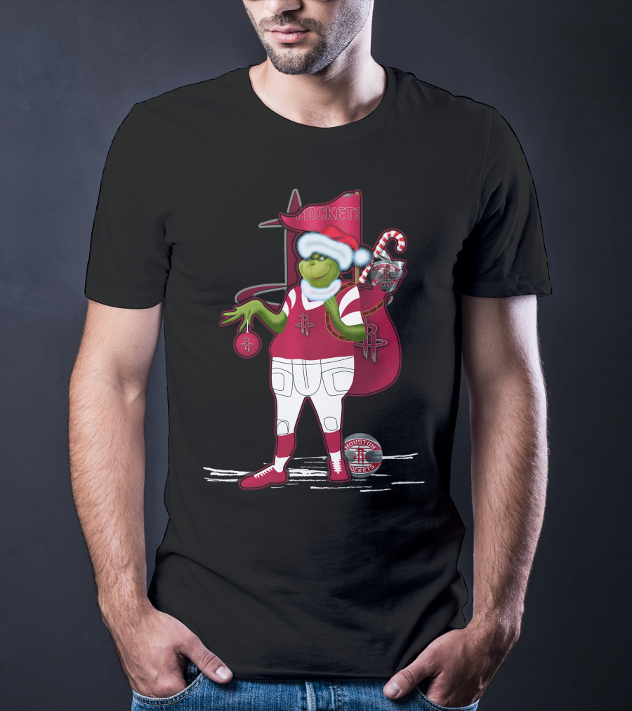Grinchxmas Houston Rockets Holiday Santa Basketball T-Shirt
