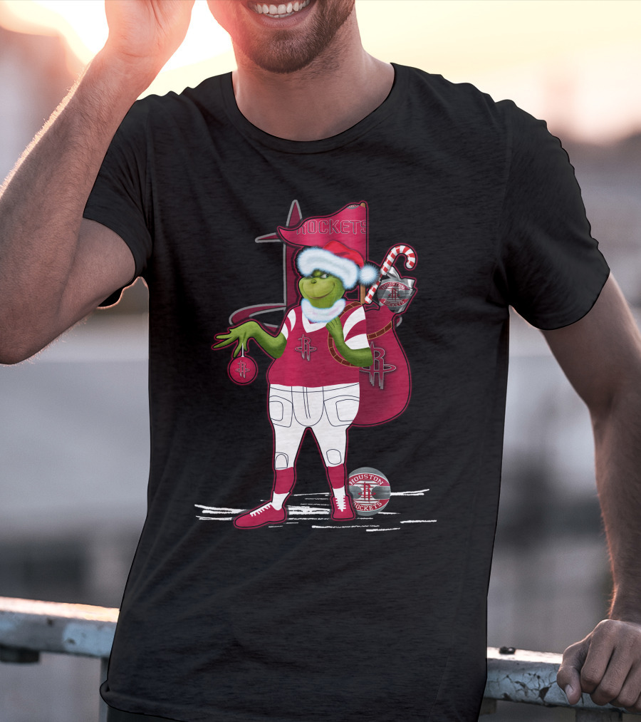 Grinchxmas Houston Rockets Holiday Santa Basketball T-Shirt