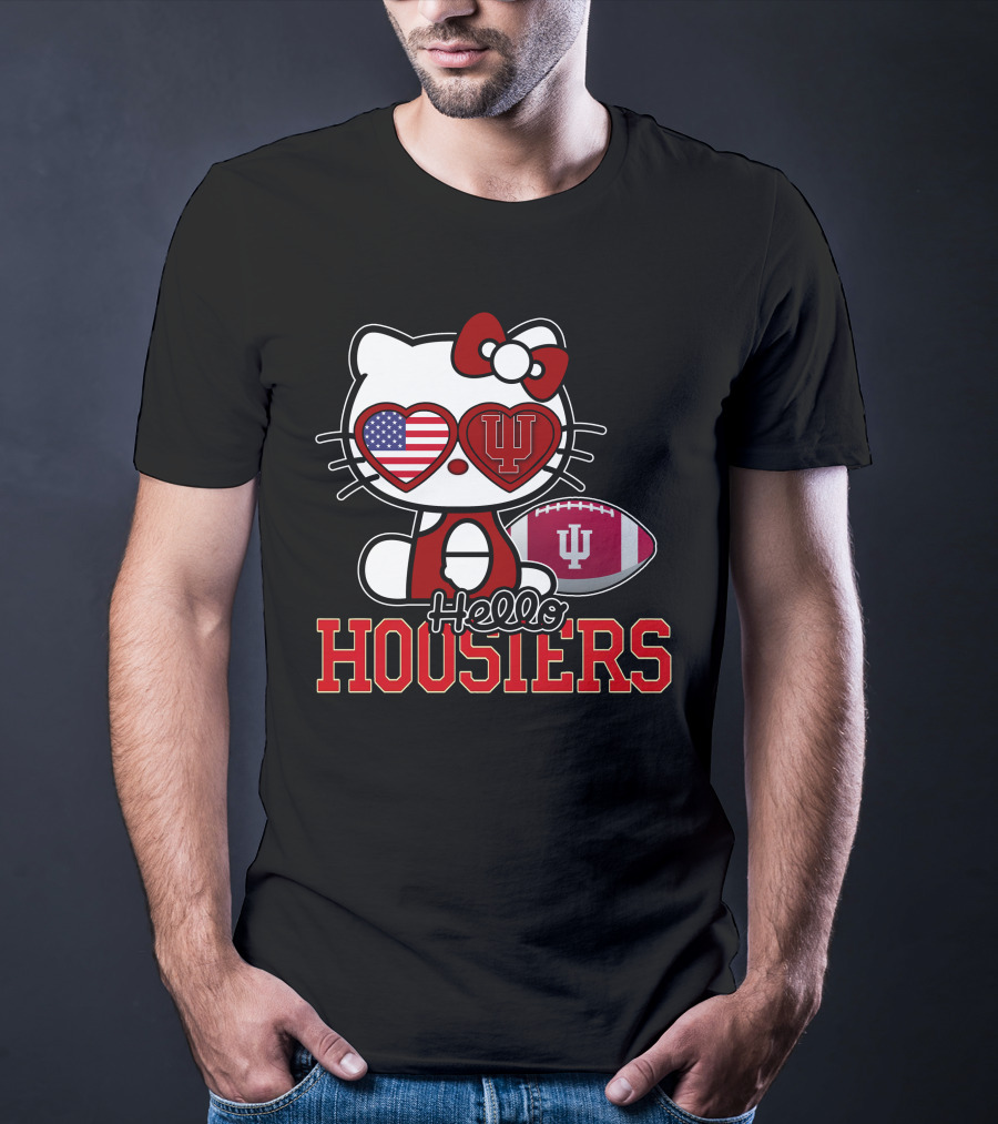 Hellokitty Indiana Hoosiers American Flag IU Football T-Shirt