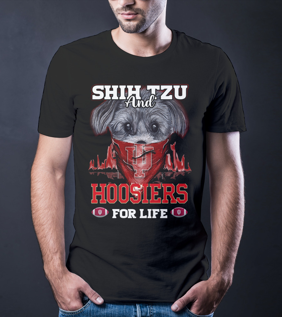 Shih Tzu And Hoosiers For Life Indiana Hoosiers T-Shirt