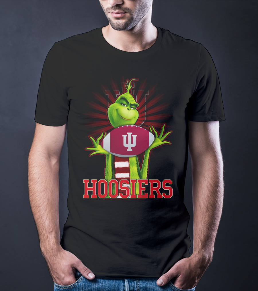 Grinch Holding Indiana Hoosiers Football T-Shirt