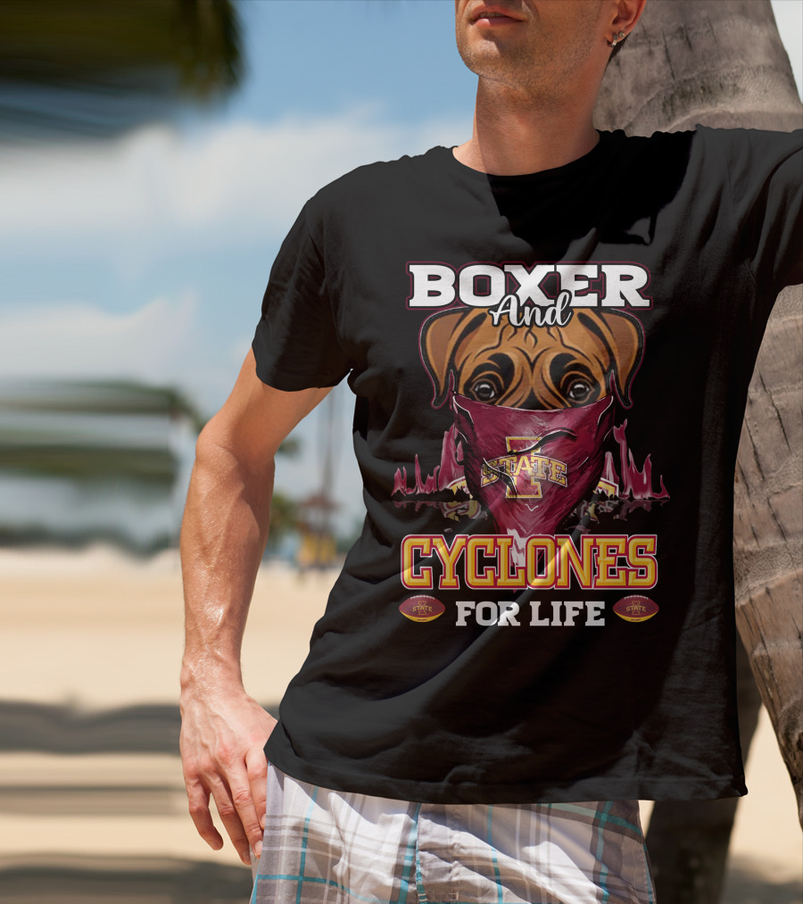 Boxer And Cyclones For Life Iowa State T-Shirt