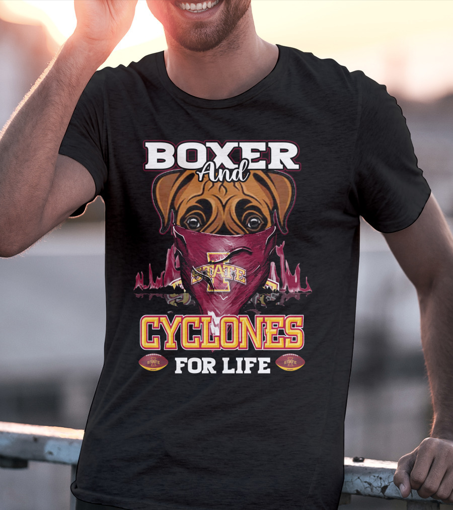 Boxer And Cyclones For Life Iowa State T-Shirt