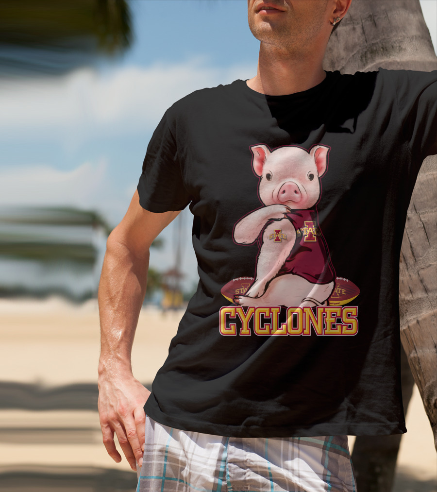 Iowa State Cyclones Pig With Football T-Shirt