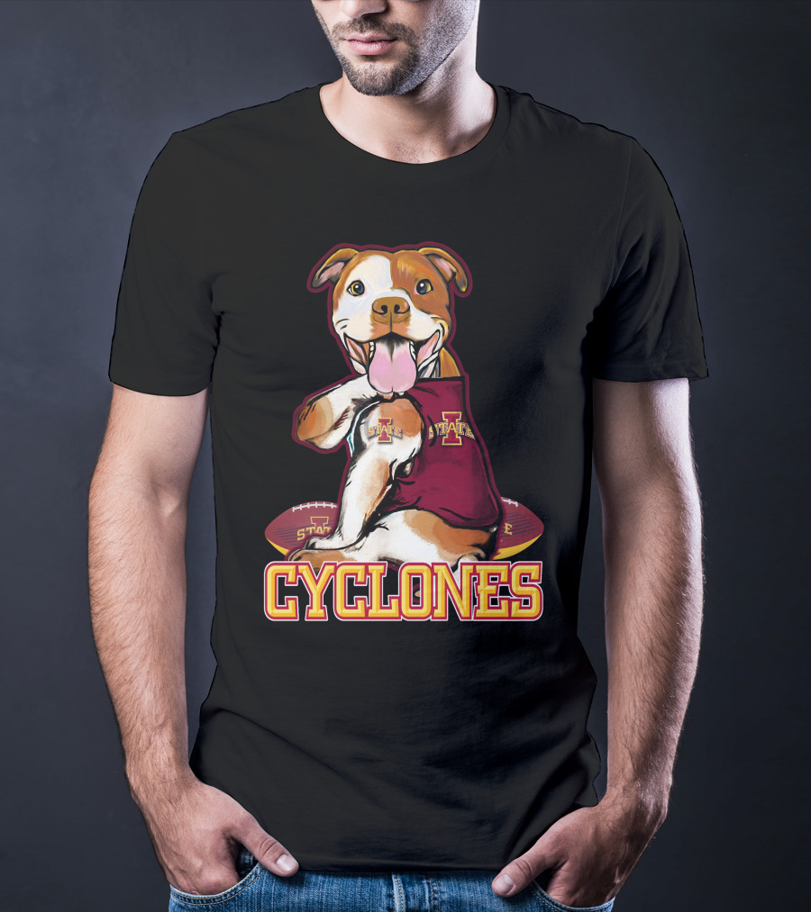 Iowa State Cyclones Pitbull With Football And Tattoos T-Shirt