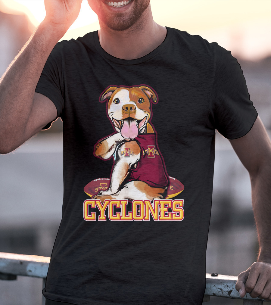 Iowa State Cyclones Pitbull With Football And Tattoos T-Shirt