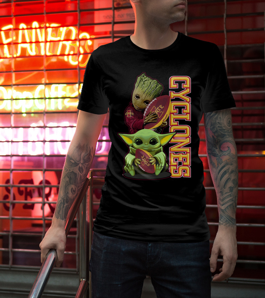 Cyclones Grzd Iowa State Football Groot Yoda Combo T-Shirt