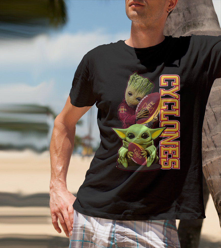 Cyclones Grzd Iowa State Football Groot Yoda Combo T-Shirt
